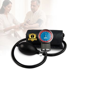 BPL Medical Technologies Manual Large Dial Aneroid Sphygmomanometer Blood Pressure Monitor - Gray