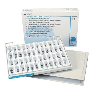 3M™ ESPE™ Stainless Steel Primary Molar Crowns, ND-96, Kit