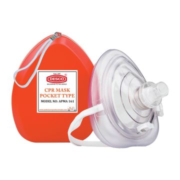 Desco (APMA 161) CPR Mask Pocket Type With 1 Pair Gloves and 2 No Alcohol Pad