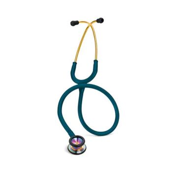 3M (2153) Littmann Classic II Pediatric Stethoscope, Rainbow- Finish Chestpiece, Sunshine Yellow Eartubes, Caribbean Blue Tube