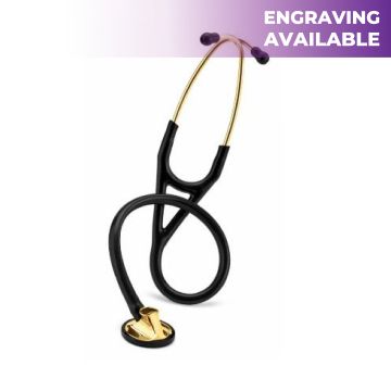 3M (2175) Littmann Master Cardiology Stethoscope, Brass-Finish Chestpiece, Black Tube,(27") / (69cm)