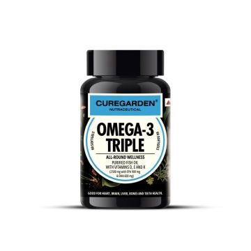 Cure Garden Nutraceutical Omega-3 Triple Strength Fish Oil Capules - Bottle of 30