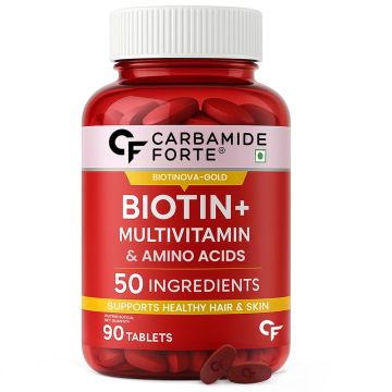 Carbamide Forte Biotin Supplement with 50 Multivitamin & Amino Acids Tablets - Bottle of 90
