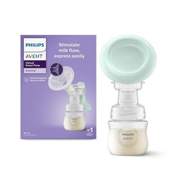 Philips (SCF417/11) Avent Manual Breast Pump|Soft & Gentle, BPA Free, Easy Silicon Massage & Ergonomic handle