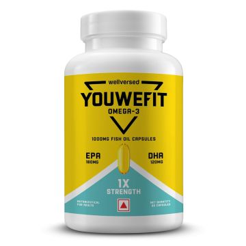 YouWeFit Omega-3 Fish Oil 1000mg Capsules - Bottle of 60