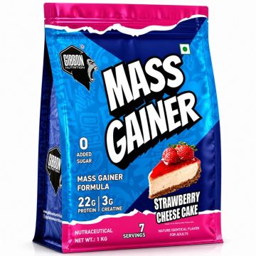 Gibbon Nutrition Mass Gainer (Strwaberry Cheese Cake) - 1kg