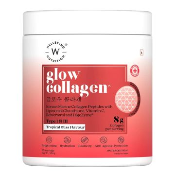 Wellbeing Nutrition Glow Korean Marine Collagen Peptides (Tropical Bliss Flavour) - 250g