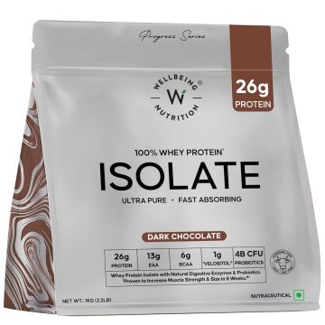 Wellbeing Nutrition 100% Whey Protein Isolate (Dark Chocolate) - 1kg