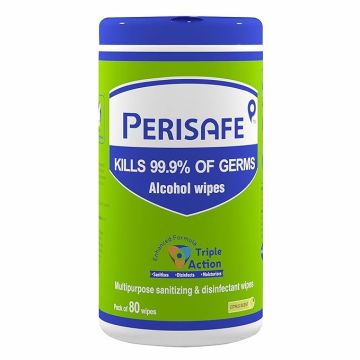 Perisafe Multipurpose Sanitizing Wipes for Surface and Skin (Citrus) - 80 Pulls