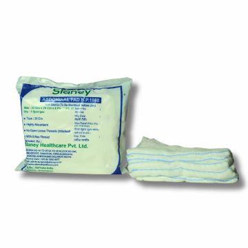 Slaney (SS0001) Abdominal Mop/Pad (NST) X-Ray Detectable (25cmx25cmx08 Ply) - 5's Pack