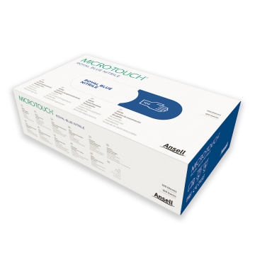 Ansell Micro Touch Royal Blue Nitrile Examination Gloves - Box of 100 