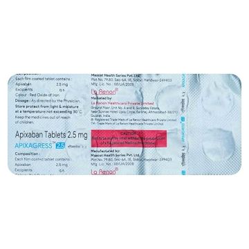 Apixagress 2.5 mg Tablet - Strip of 10