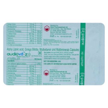 Audiovit Z Veggie Capsules - Strip of 10