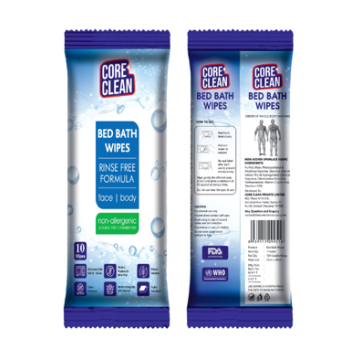 Core Clean (CCBW10) Bed Bath Wipes (0.26 X 0.28 meter) - 10's Pack