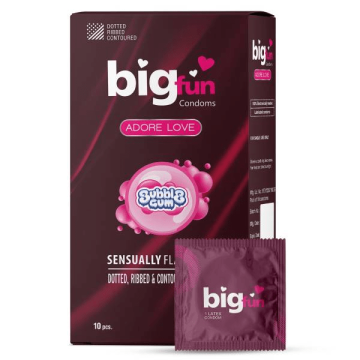 Bigfun Bubblegum Flavored Condoms - Pack of 3