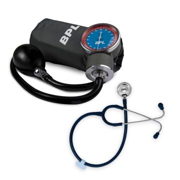 BPL Medical Technologies Manual Large Dial Aneroid Sphygmomanometer Blood Pressure Monitor with ST-02 Brass Stethoscope