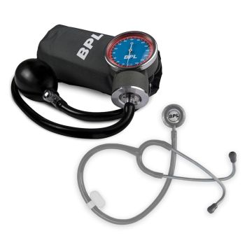 BPL Medical Technologies Manual Large Dial Aneroid Sphygmomanometer Blood Pressure Monitor with ST-06 Stainless Steel Dual Premium Stethoscope