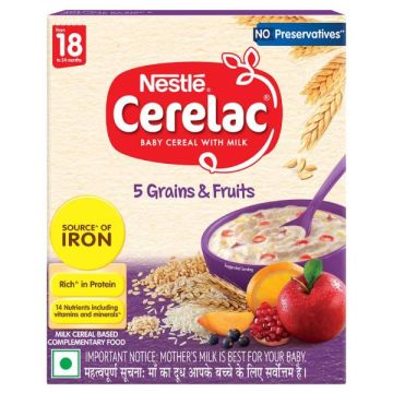 Nestle Cerelac Stage 5 (18 to 24 months) 5 Grains & Fruits  - 300g