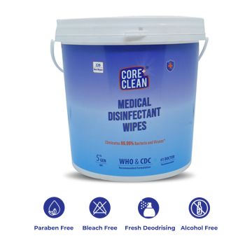 Core Clean (CCTM220) Medical Disinfectant Wet Wipes ( 0.127 X 0.1778 meter) - 220's Pack