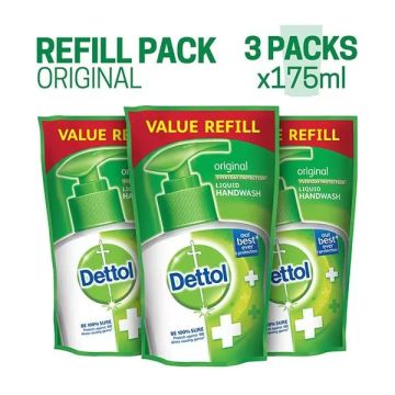 Dettol Liquid Hand Wash Original - Pack of 3 (175 ml Each)