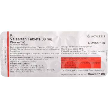 Diovan 80 mg Tablet - Strip of 14