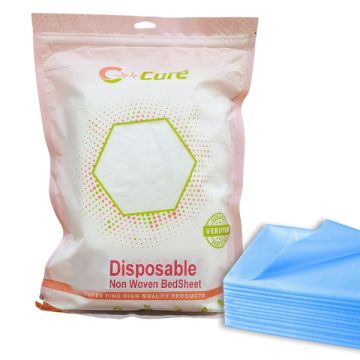 C-Cure Disposable Non-Woven Bedsheet Blue - Pack of 20