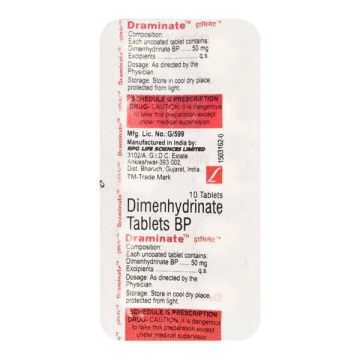 Draminate 50 mg Tablet - Strip of 10