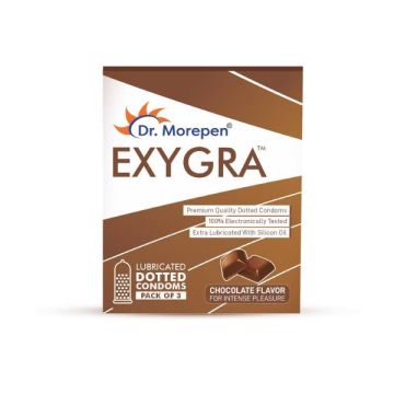 Dr Morepen Exygra Dotted Condom Chocolate - Pack Of 3
