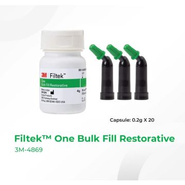 3M Filtek One (4869) Bulk Fill Restorative Capsule  - 0.2g x 20's Pack