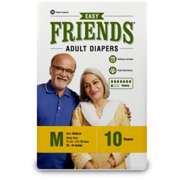 Friends Easy Adult Diaper (Medium) - Pack of 10