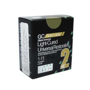 GC Gold Label-II, Fuji 2 Light Cure Universal Restorative Glass Ionomer Cement (A2 Shade) - Regular Pack