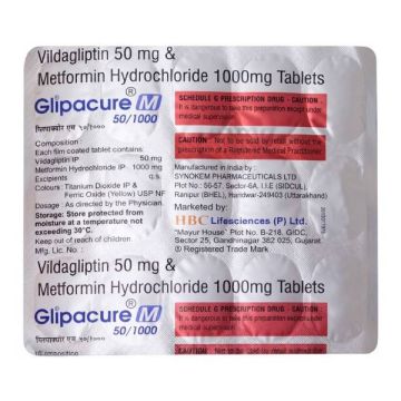 Glipacure M 50/1000 Tablet - Strip of 15