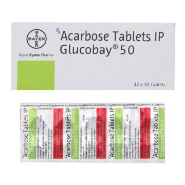 Glucobay 50 mg Tablet - Strip of 10