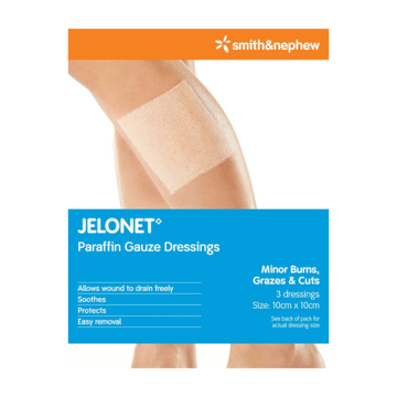 Smith & Nephew Jelonet Paraffin Gauze Dressing (10cm x 10cm) - 10's Pack