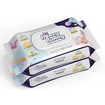 Honey Bunny Premium Baby Wipes -72's Pack