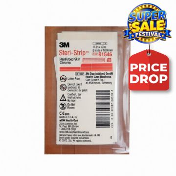 3M Steri-Strip (R1546) Reinforced Adhesive Skin Closures (6mm x 100mm) - 1's Pack