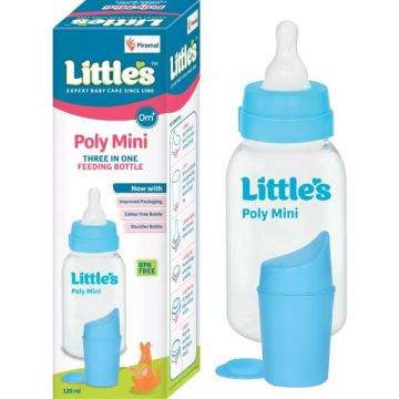 Little's Poly Mini Blue Feeding Bottle 120 ml - 1 Unit