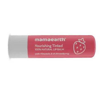 Mamaearth Nourishing Tinted 100% Natural Lip Balm with Vitamin E and Strawberry - 4 g