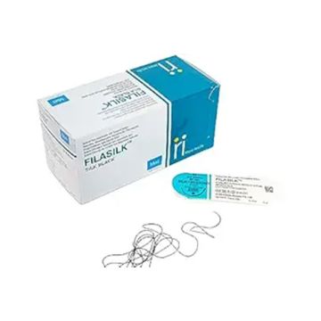 Meril Filasilk Natural Non-Absorbable Braided New Edge Surgical Suture (Silk) - 12's Pack