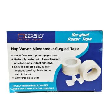 Peerbio Microporous Paper Tape 1 inch × 9 m (2.5 cm × 9 m) - 12's Pack