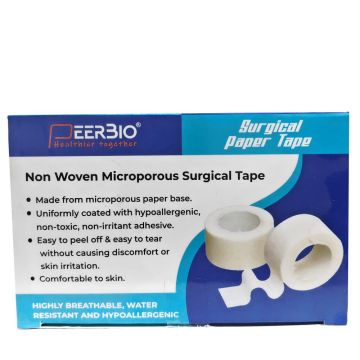 Peerbio Microporous Paper Tape 2 inch × 9 m (5.1 cm × 9 m) - 6's Pack