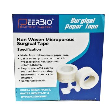 Peerbio Microporous Paper Tape 3 inch × 9 m (7.6 cm x 9 m) - 4's Pack