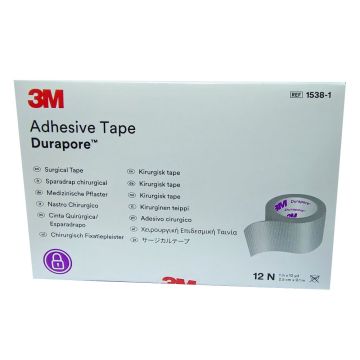 3M Durapore (1538-1) Surgical Tape (2.5cm x 9.1m) - 12's Pack