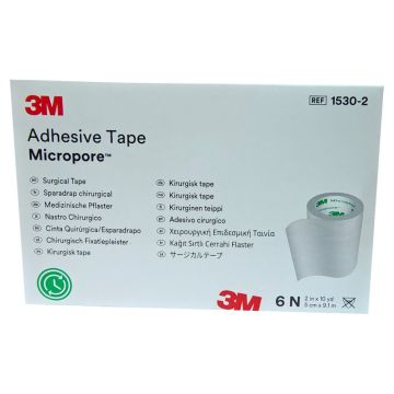 3M Micropore (1530-2) Surgical Paper Tape (5cm x 9.14m) - 6's Pack