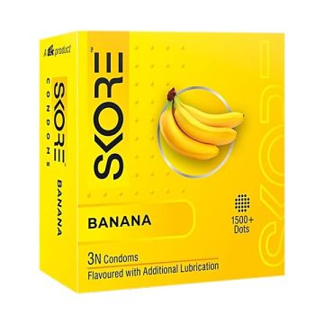 Skore Banana Flavour Condom - Pack of 3