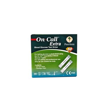 On Call Extra Blood Glucose Strips Test Strips - Pack of 50