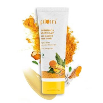 Plum Turmeric & White Clay Acne Action Face Wash - 50 ml