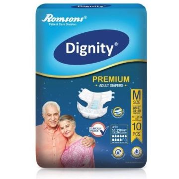 Romsons Dignity Premium Adult Diapers - Pack of 10