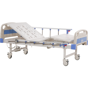 (KRAFT-131) 2 Function Motorized Fowler Beds-(Economy)  with ABS  Bows, aluminium collapsible side railings,Castors &  Mattress