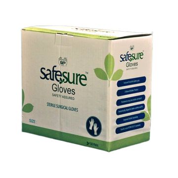 Safesure Powdered Latex Sterile Surgical Gloves - Box of 50 Pairs